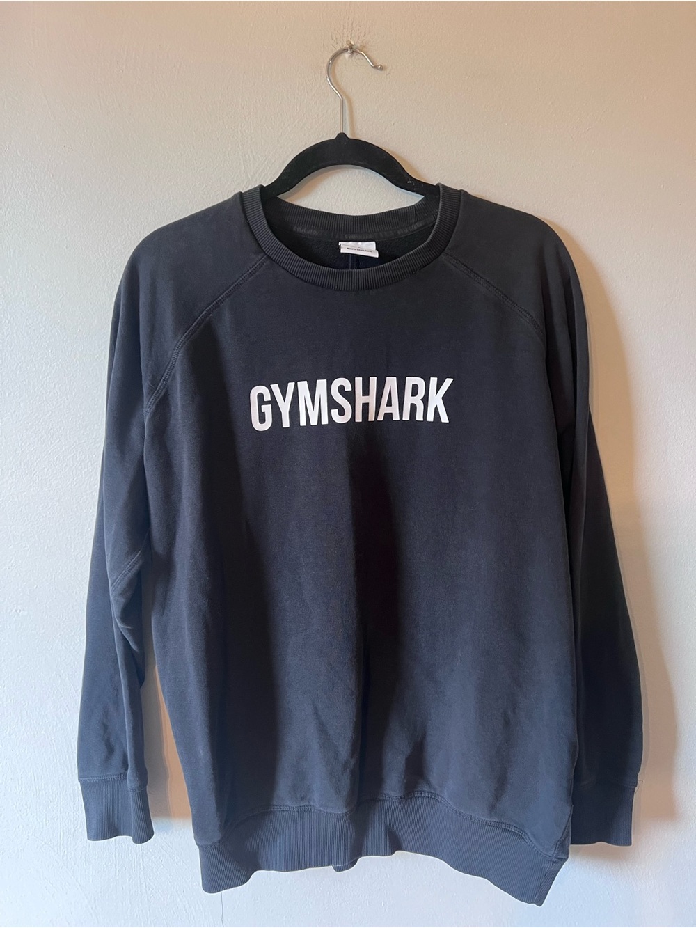 Gymshark Black Crewneck Sweatshirt with White Logo